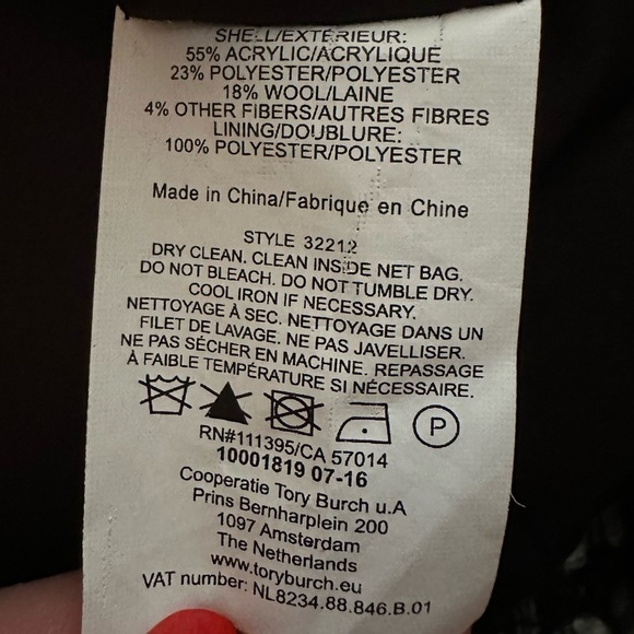 Tory Burch Norfolk Striped Tweed Dress 2 Cap Sleeve Fit & Flare Green Blk Wht - Picture 11 of 12